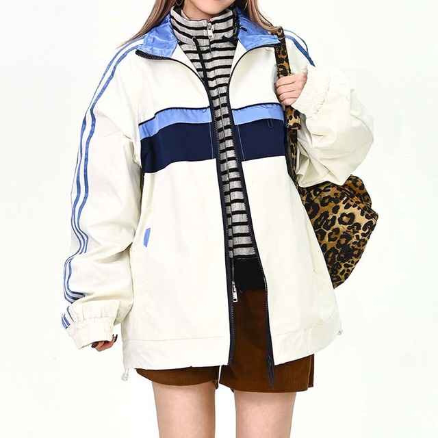 ラインブロックスポーティトラックブルゾン 2col   R01574