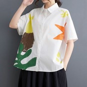 手書き風 ボックスシルエット シャツ 30097