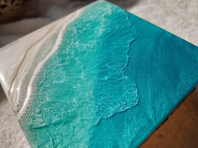 195.オーシャンレジンアート 正方形パネル