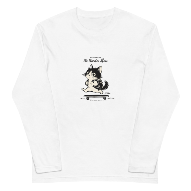 【スケートボード猫 】ロングスリーブTシャツ（2color）【PF00111】