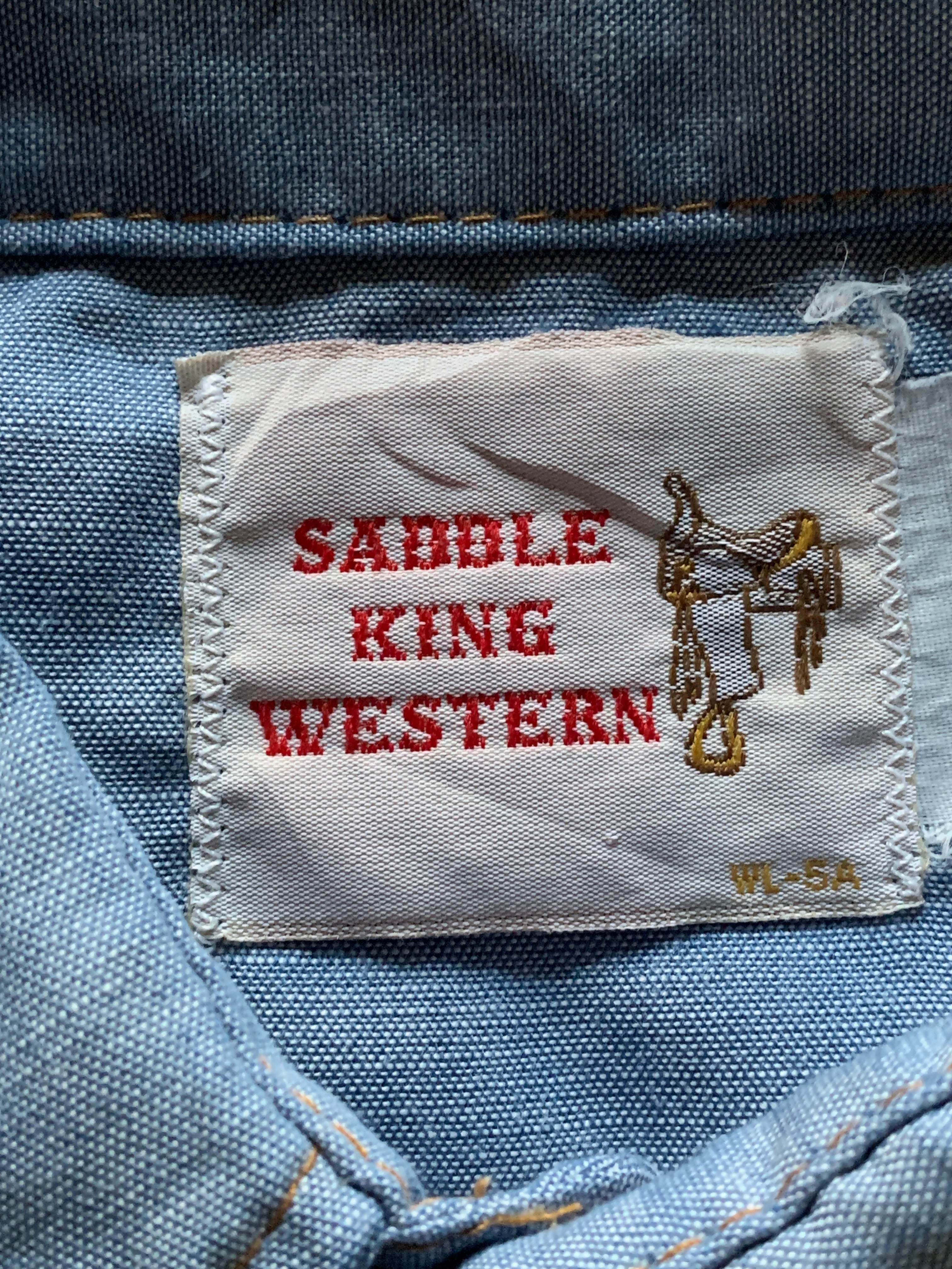 80's SADDLE KING WESTERN  ウエスタンシャンブレーシャツ 実寸(S位)