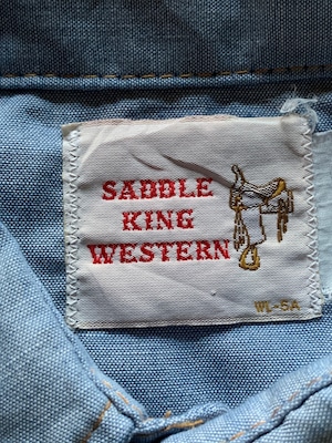 80's SADDLE KING WESTERN  ウエスタンシャンブレーシャツ 実寸(S位)