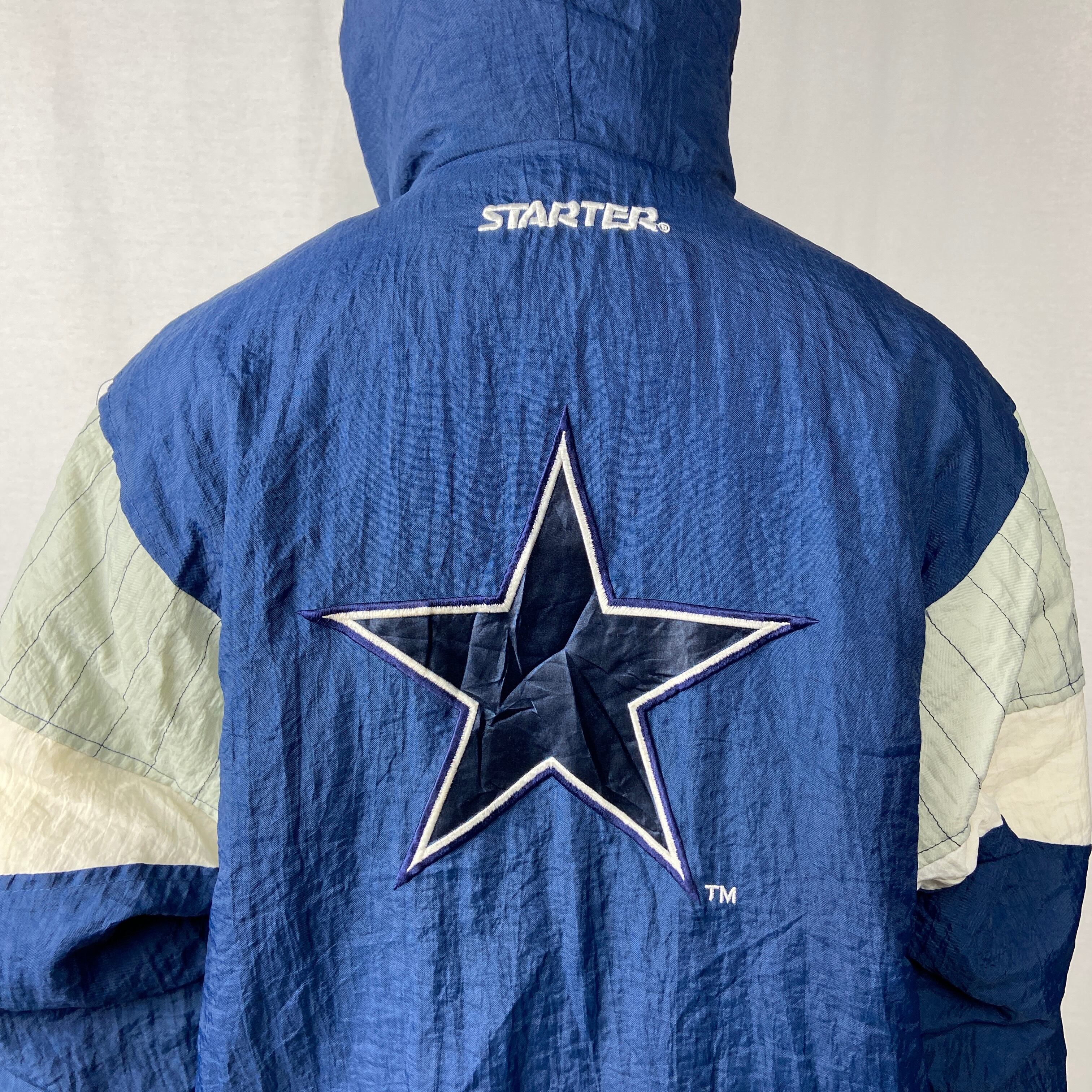 超レア　NFLダラスカウボーイズ 袖革スタジャン ピンバッジ付