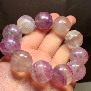 希少な大玉♪ピンクパープルグラデーションフローライト・ブレスレット