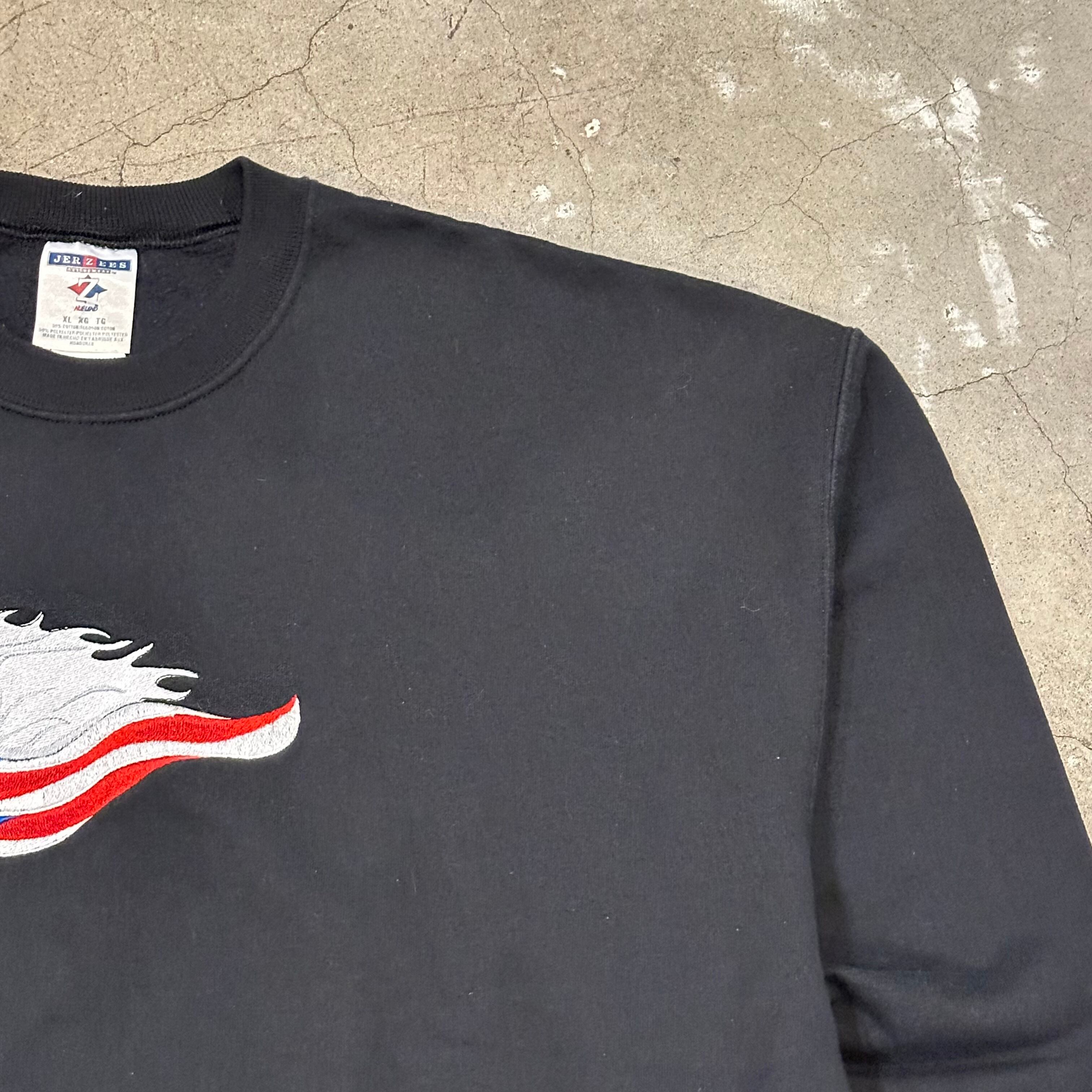 90s~ JERZEES eagle & american flag embroidery sweat | 仙台 古着屋