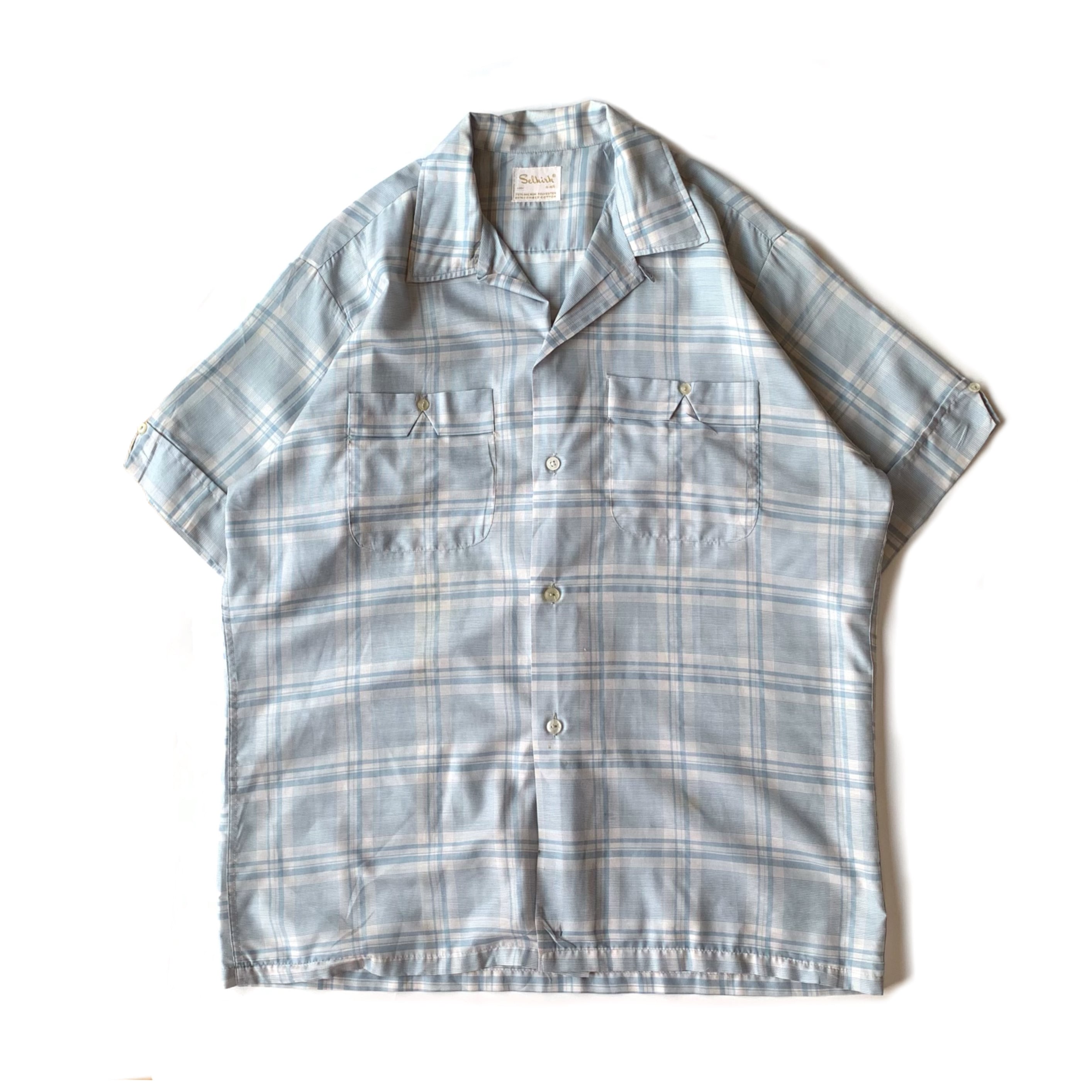 60s 70s Selkirk オープンカラーシャツ 開襟シャツ チェック 60s 70s Selkirk オープンカラーシャツ 開襟シャツ チェック