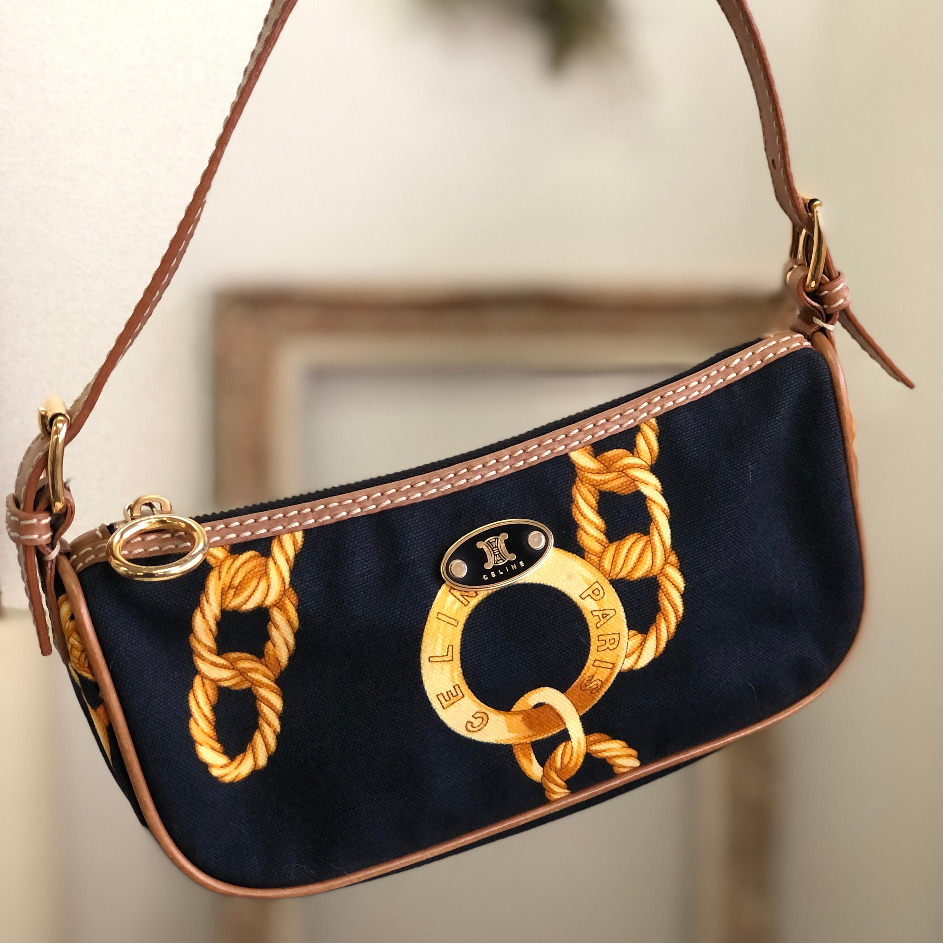 セリーヌ ショルダーバッグ CELINE マカダム柄 サークルリング