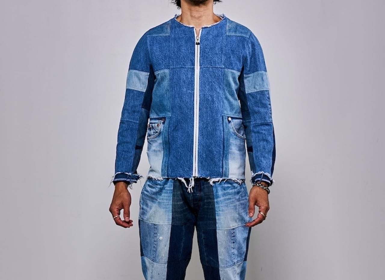 デニムジャケット ジップアップ Denim zip-up jacket デニムジップアップジャケット | DRESSGAME®︎