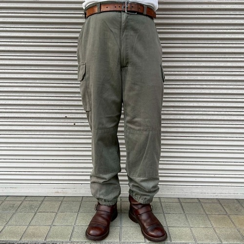 90s フランス軍 実物 F-2 カーゴパンツ フィールドパンツ W98cm XL ミリタリー ヴィンテージ ワークパンツ ユーロ F1 F2 M64 M47 80s 00s