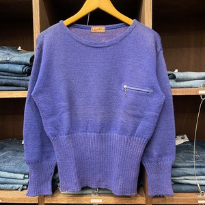 "腹巻リブ"　1930S~ WOOL SWEATER NAVY POCKET