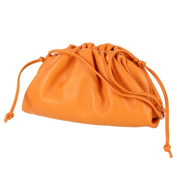 New BOTTEGA VENETA ボッテガヴェネタ ミニ ザ・ポーチ ナッパレザー ショルダーバッグ ライトオレンジ 585852 レディース 新品