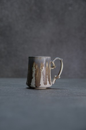 mug cup -melty sepia blue- S
