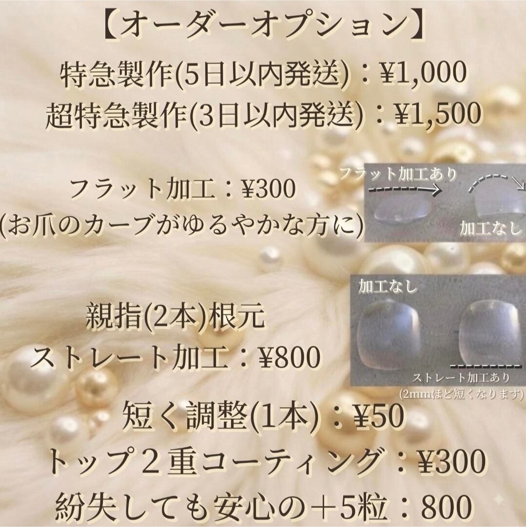 サイズオーダー】 振袖 成人式 紺×白 手描きフラワー ネイルチップ