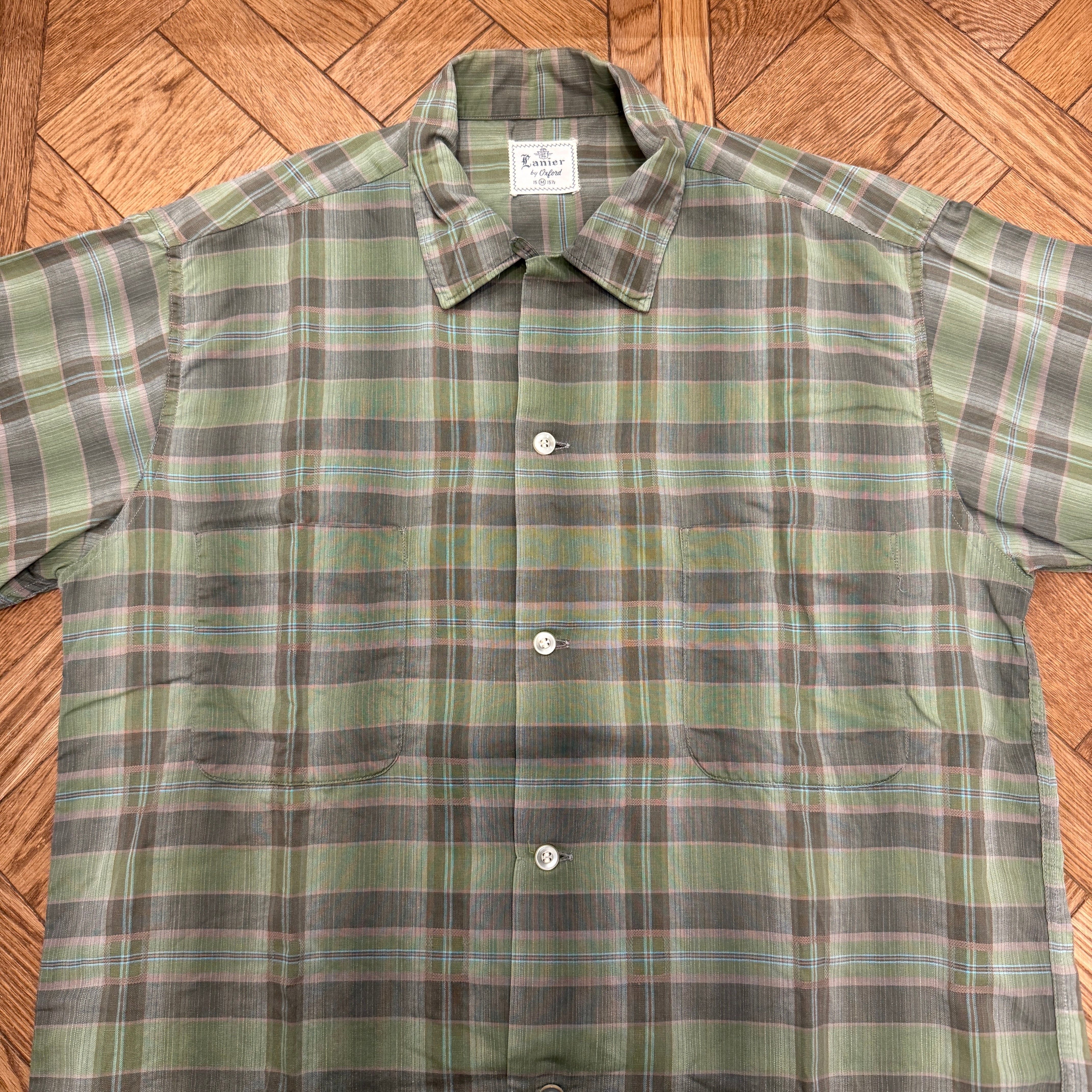 1960'S VINTAGE LANIER S/S COTTON CHECK SHIRT | safarionline