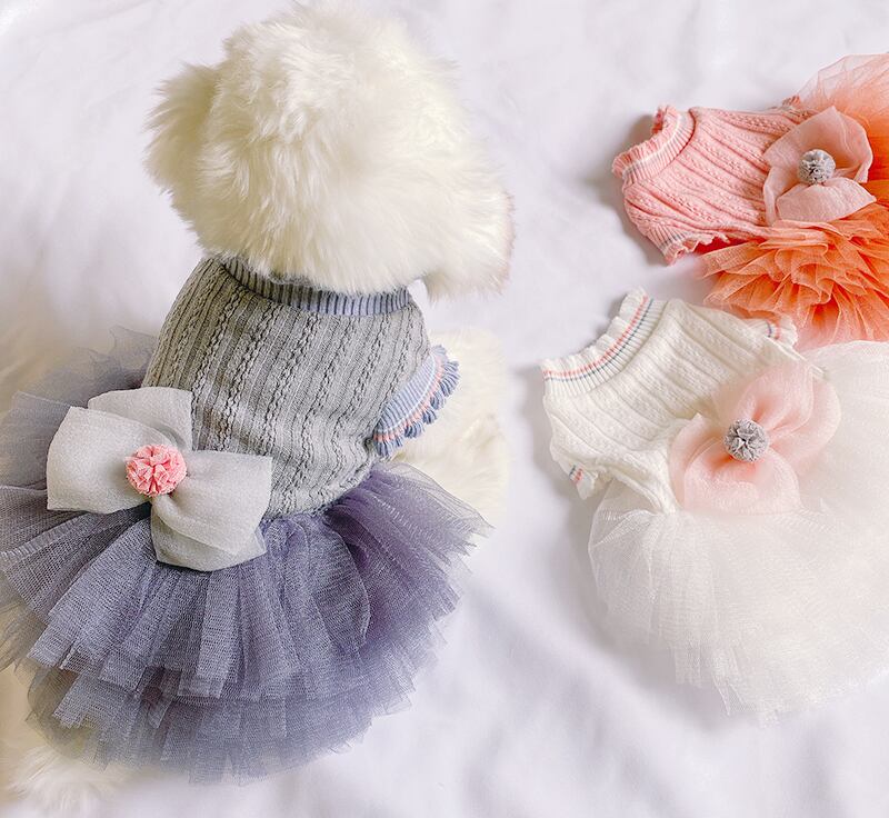 BABYニットワンピース S ~ XL 3color / 犬服 新作 春夏 ドレス ドッグウェア 犬の服 ワンコ服 可愛い 猫