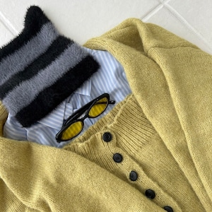 ニットカーディガンボタンチューブトップセット_LN03122