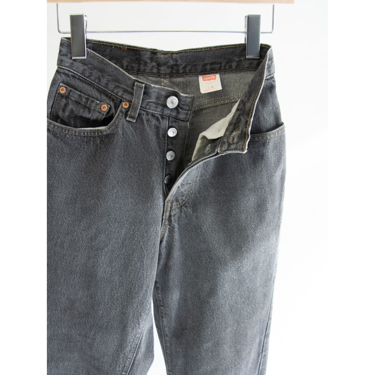 【LEVI'S 17501】Made in U.S.A. 90's Tapered Denim Pants 1M（リーバイス アメリカ製 テーパードデニムパンツ ブラックジーンズ）