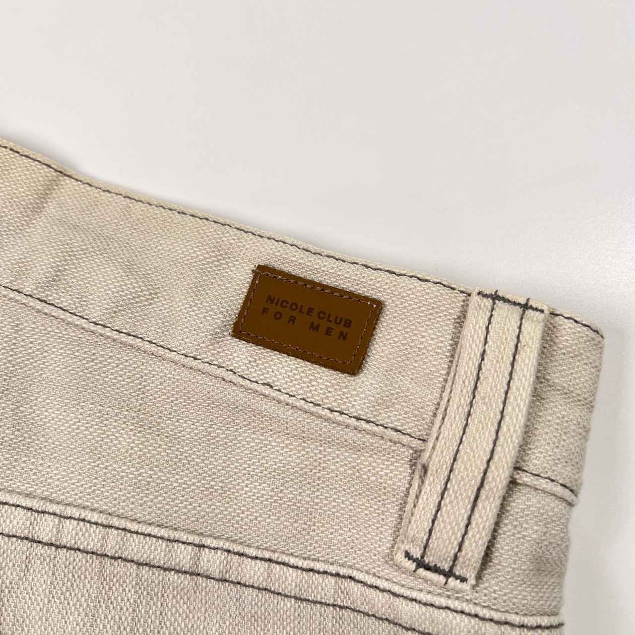 00s Y2K NICOLE CLUB FOR MEN ニコル クラブ フォーメン デザイン ホワイトデニム パンツ サイズ 46 /オールド