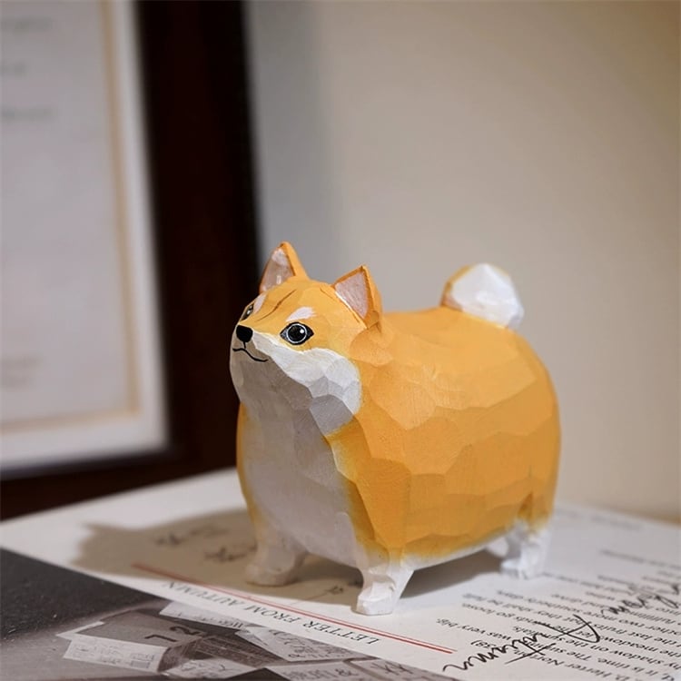 おしゃれの必需品 木彫り手作り かわいい動物置物 ドッグ ジラフ