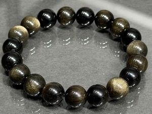 No.2584-5 ゴールデンオブシディアンブレスレット