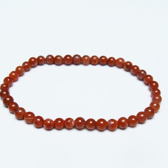 ナンホーンアゲート ブレスレット 5mm 南紅瑪瑙 ブレス 一点物 [M便 1/10] 111-42179