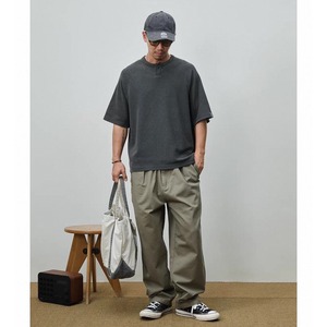 Wide-leg belted pants 1071