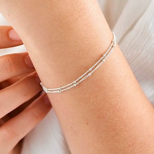 2-Line Ball Point Slim Bracelet,2colors / 金属アレルギー対応