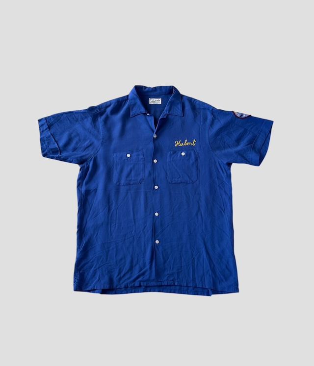 -Amberley- Vintage 50-60s L Bowling Shirt made in USA