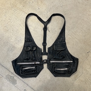 UNCLE SAM LEATHER VEST BLACK