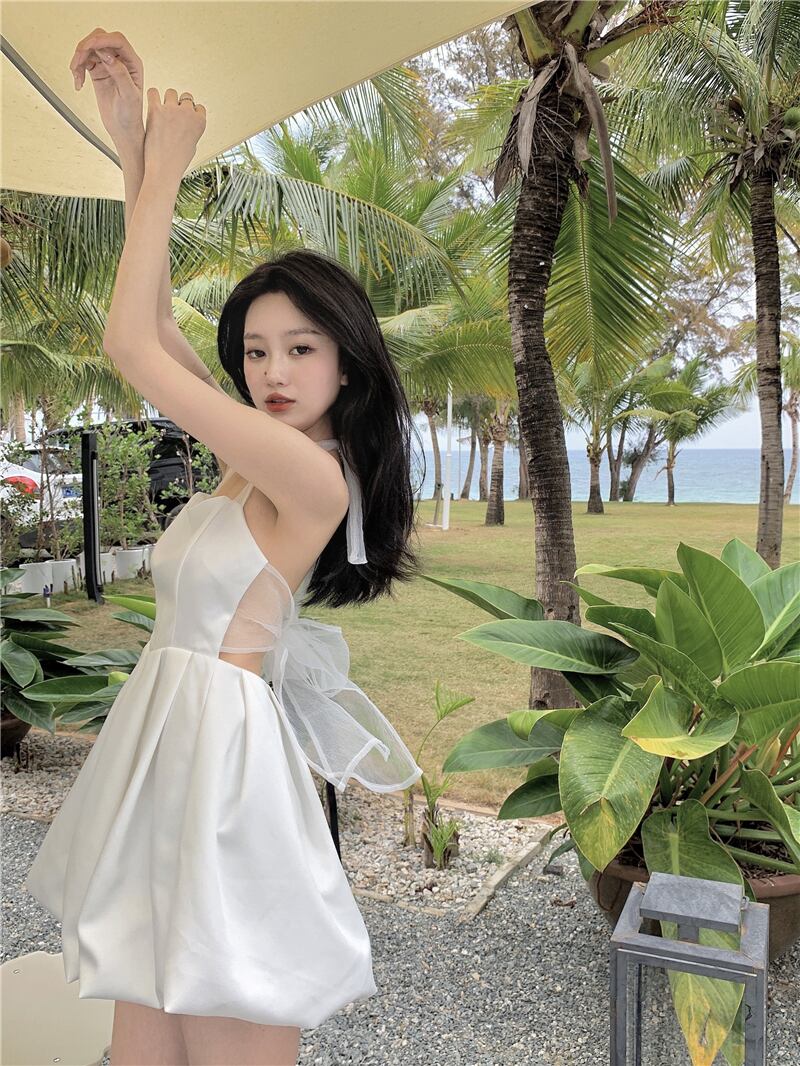 ホルタードレス サマーショートスカート ウェスト 夏物 ブラックストロベリース22487359343