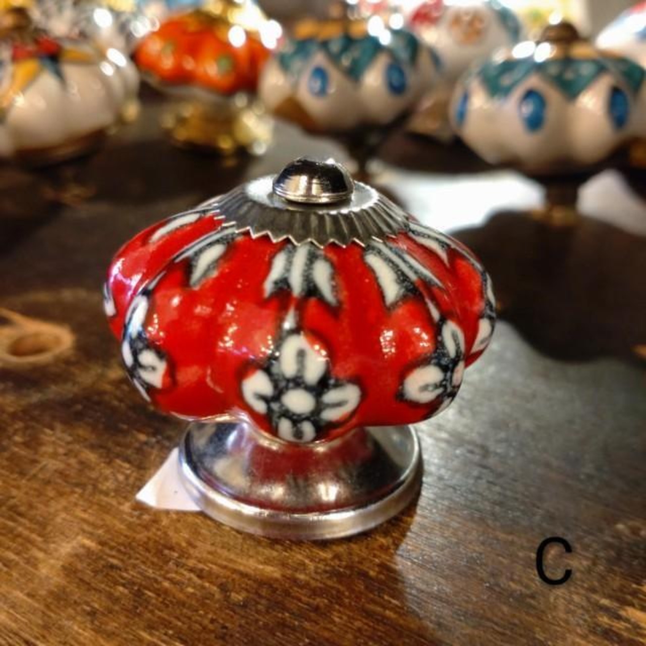 India Blue Pottery Knob Drawer Pull Handle 8Type in Total Pottery
