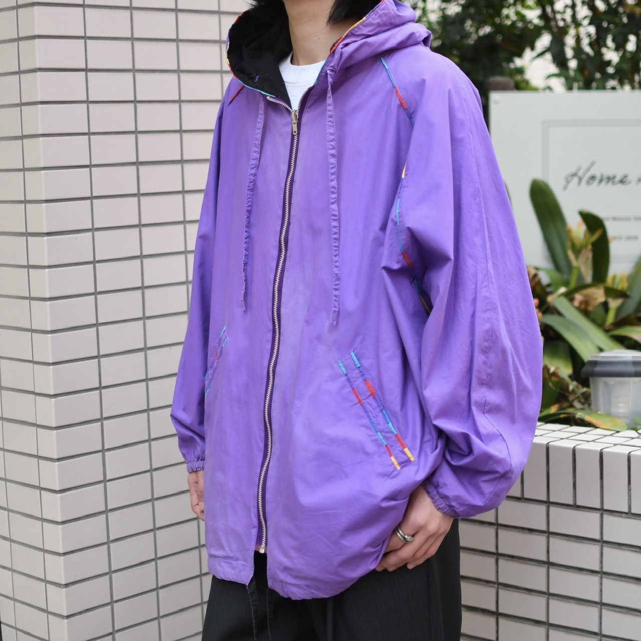 rainbow switching reversible jacket