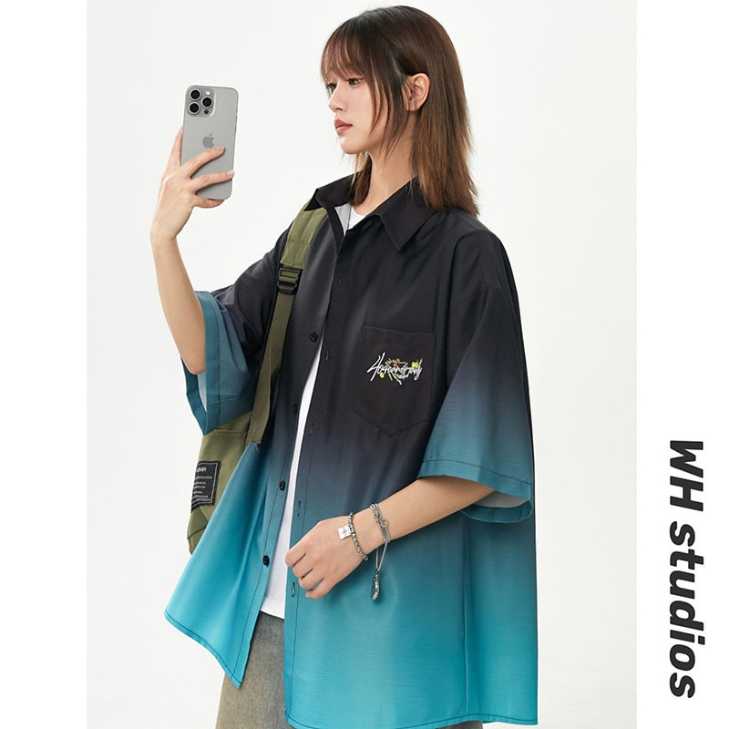 藤伊曼シリーズ】☆シャツ☆ 3color トップス 半袖 ユニセックス