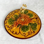 チーズプレート　ケーキ皿　ぶどう柄取っ手付き　ぶどう柄バルボティーヌ オードブル・プチガトーに 12twdz10