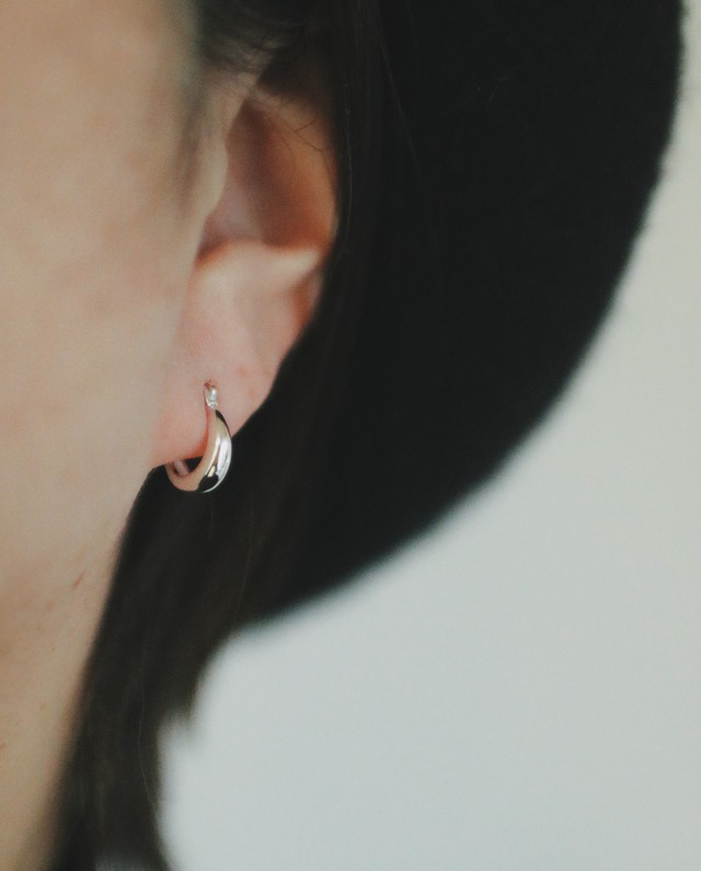 【925シルバー】チャビーフープ＊ピアス（アレルギー対応）