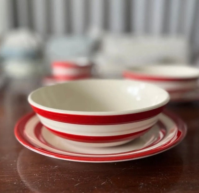 【cornishware】ブレックファストプレート｜2枚セット｜ レッド