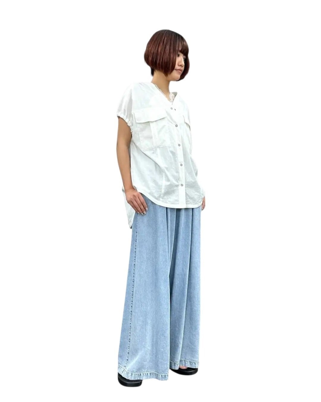 SALE【ayane】テンセルデニムタックワイドパンツ 825508 アヤン | red