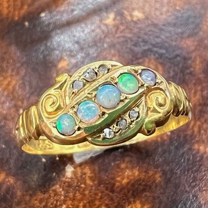 イギリス アンティーク ミレニアム リング  ジュエリー  バーミンガム 1900 K18 オパール ダイヤモンド 〜記念すべきミレニアムリング〜 DR00589