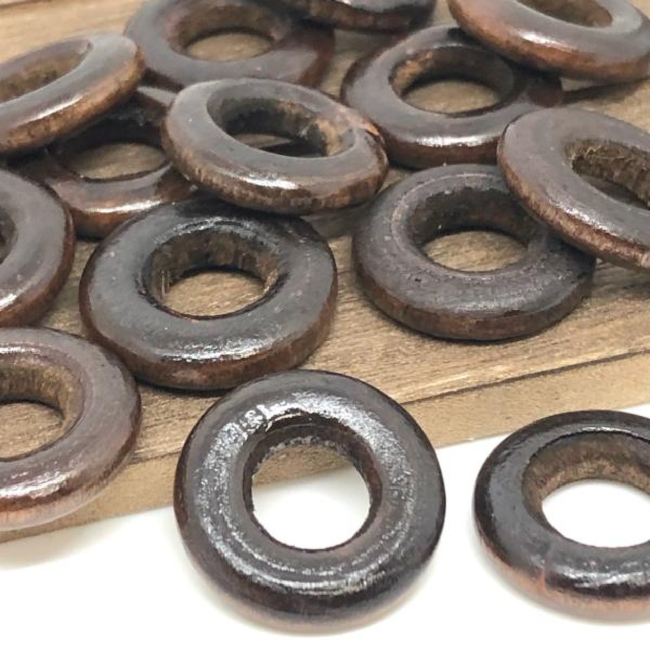 【2個】ラウンドリング/ウッドパーツ/木/レジン/UV/サークル