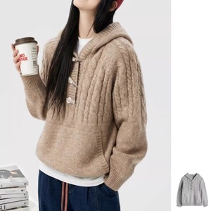 Knit hoodi tops M15241