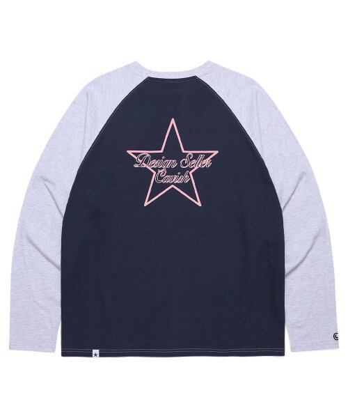 CAVISH] RAGLAN STAR LOGO LS TEE NAVY(CV2CFUT551A) | もごつ
