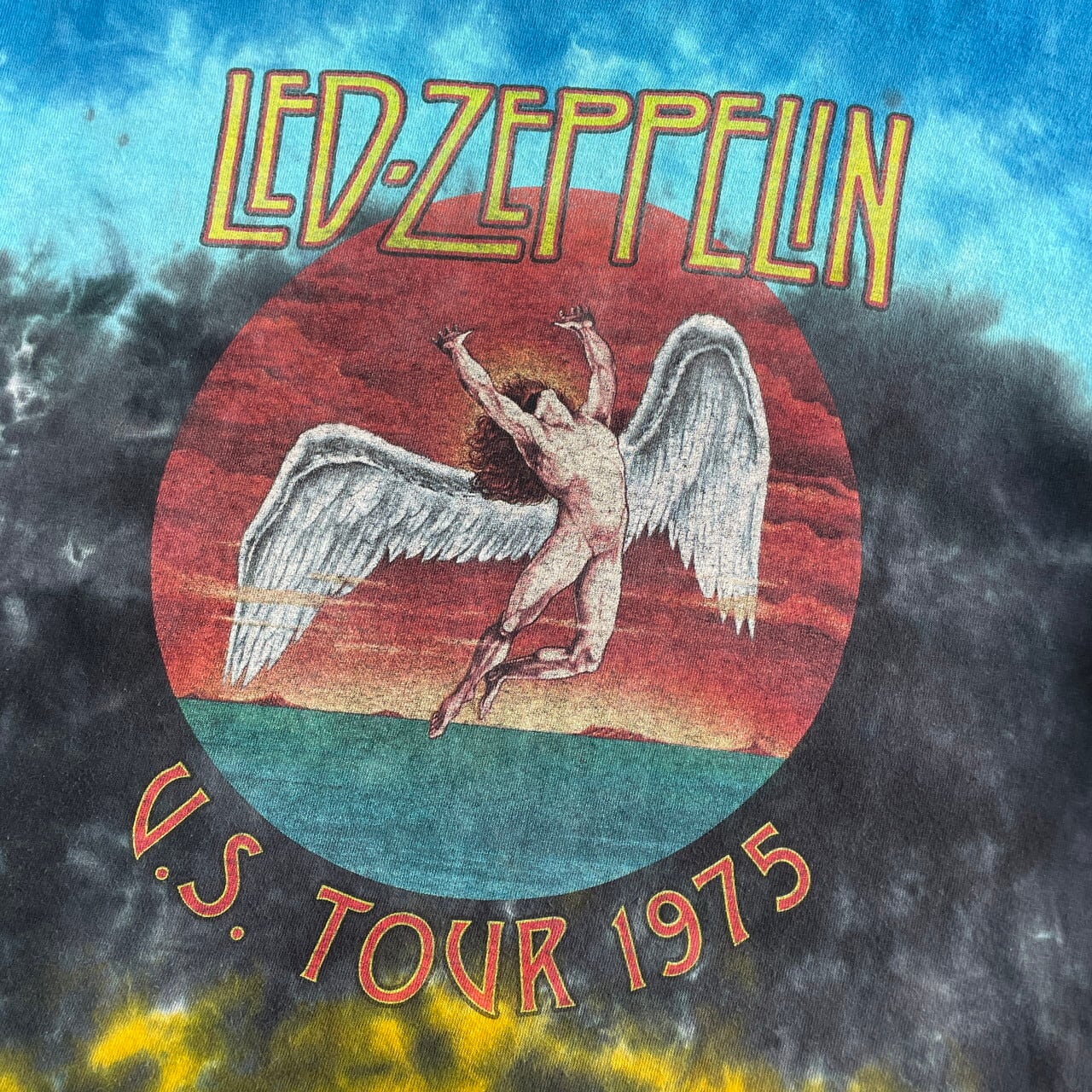 Led ZeppelinレッドツェッペリンバンドTシャツバンTタイダイ染めブルー