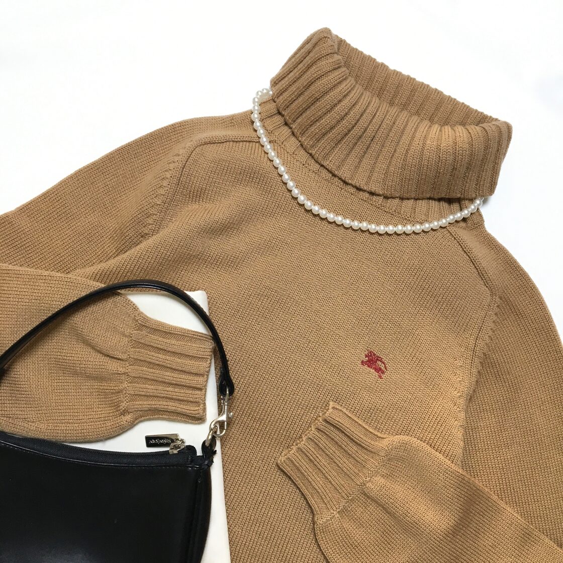○01040 burberry tops バーバリー トップス ニット タートル 長袖 