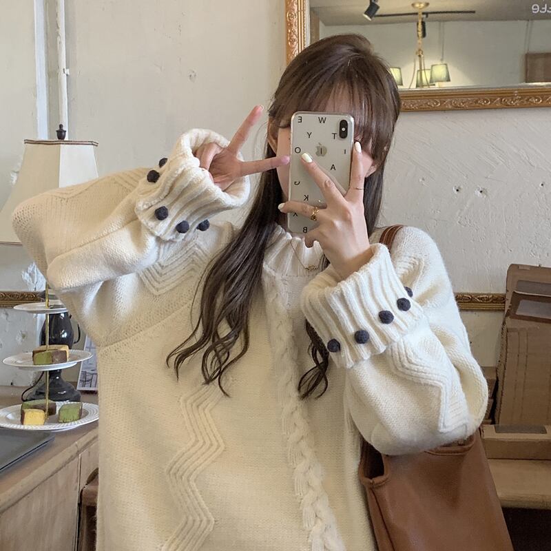 セーター スプリングオータムスタイルルーズコート 春物 秋物 試着室85880044353