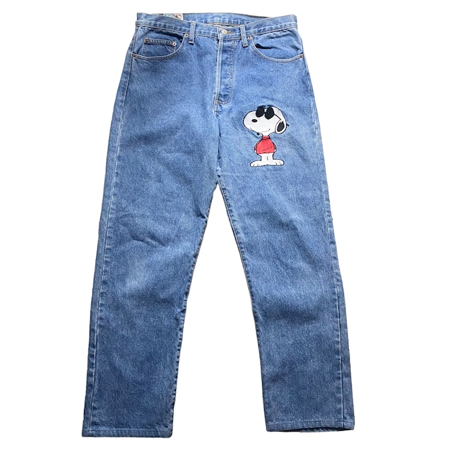 vintage TOO CUTE embroidery denim “Snoopy”