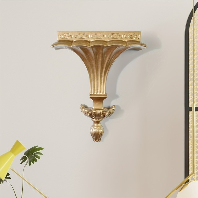 ウォールシェルフ エレガント ヨーロッパ風 コンパクト おしゃれ かわいい インテリア 北欧 壁掛け 棚 リビング ダイニング ゴールド 4-7