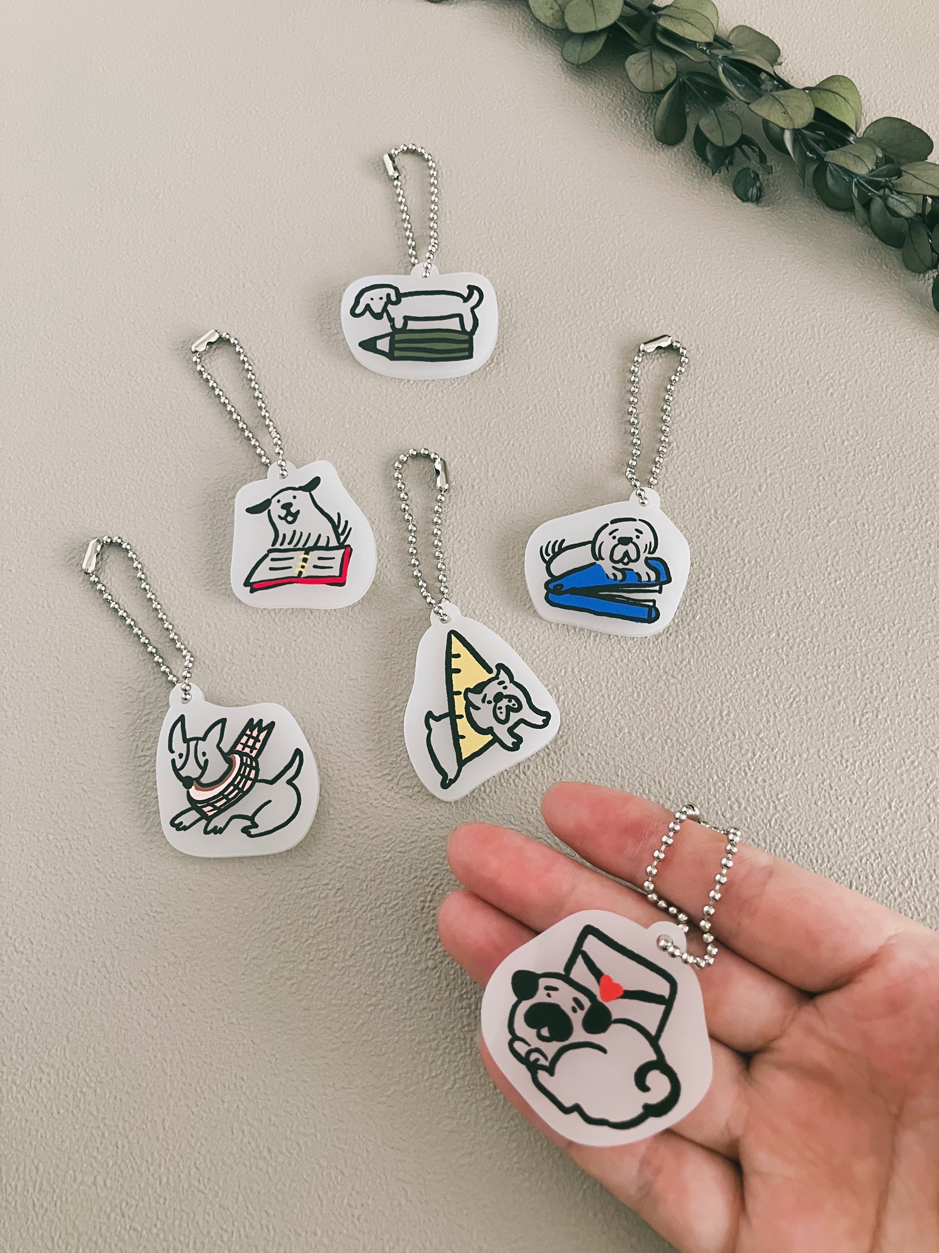 文具犬のキーホルダーくじ(ランダム) | yukino shop