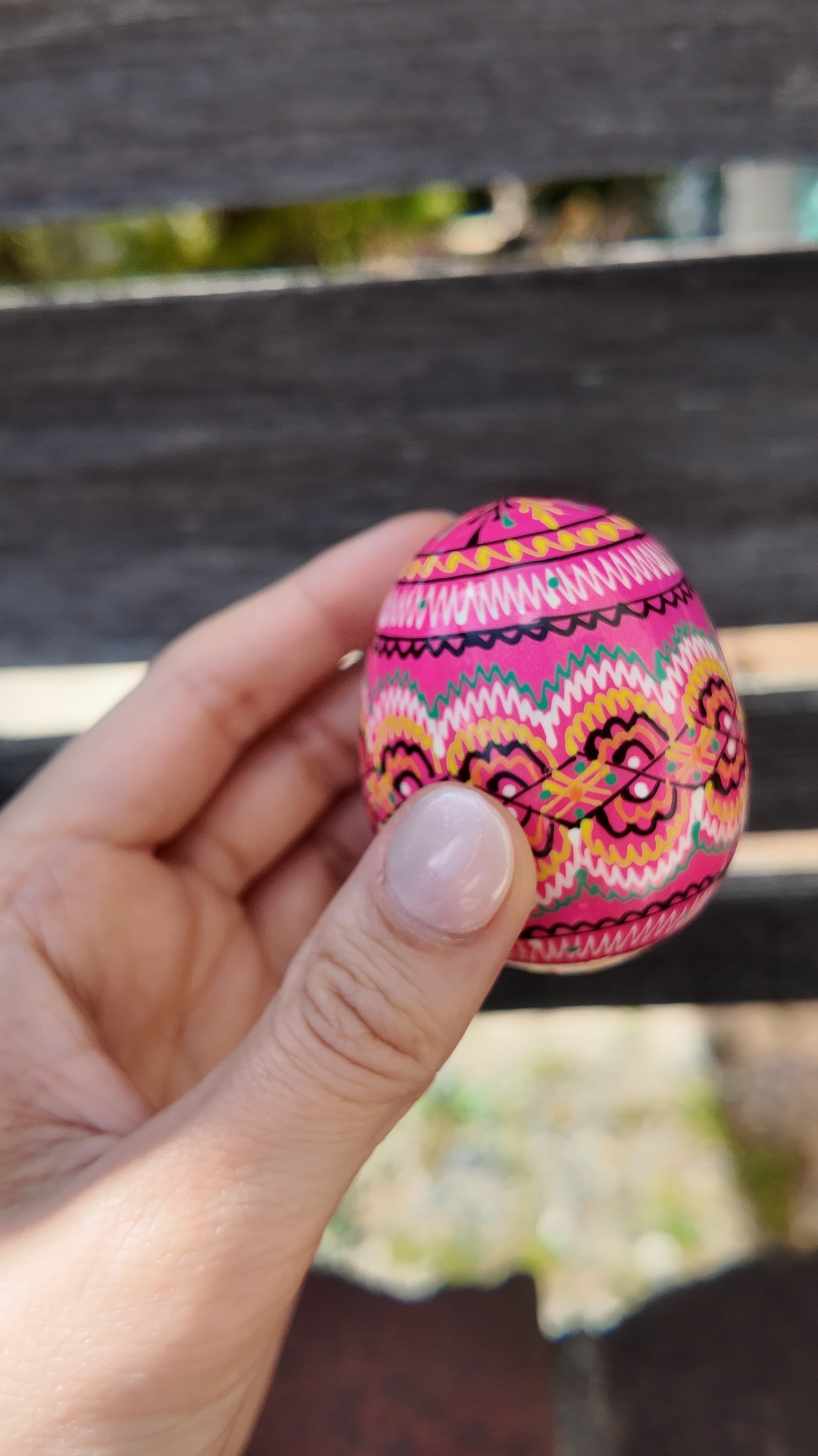 装飾用木製プィサンカ（イースターエッグ）with stand　コロミヤモデル - 4