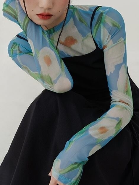 Flower mesh Top*S-884
