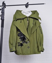 【ATELIER LINE】 ビックカラーフーディージャケット (KHAKI)　CQ-48066H